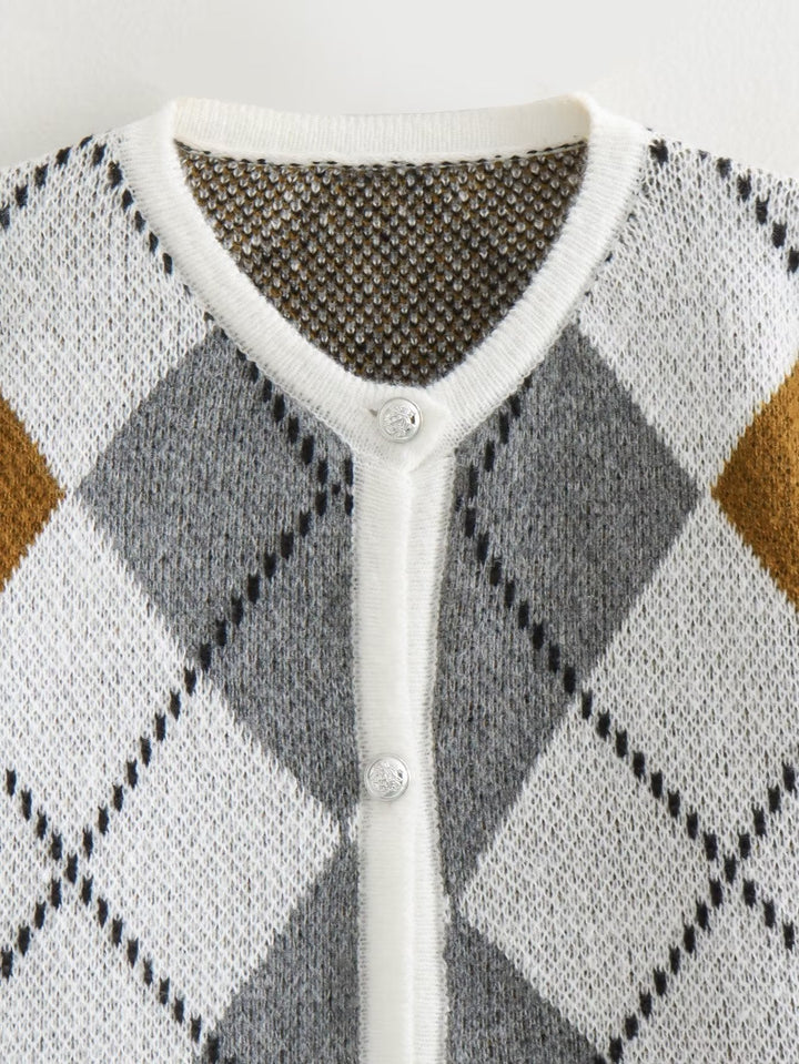 Argyle Cozy Chic Cardigan - Meliorae