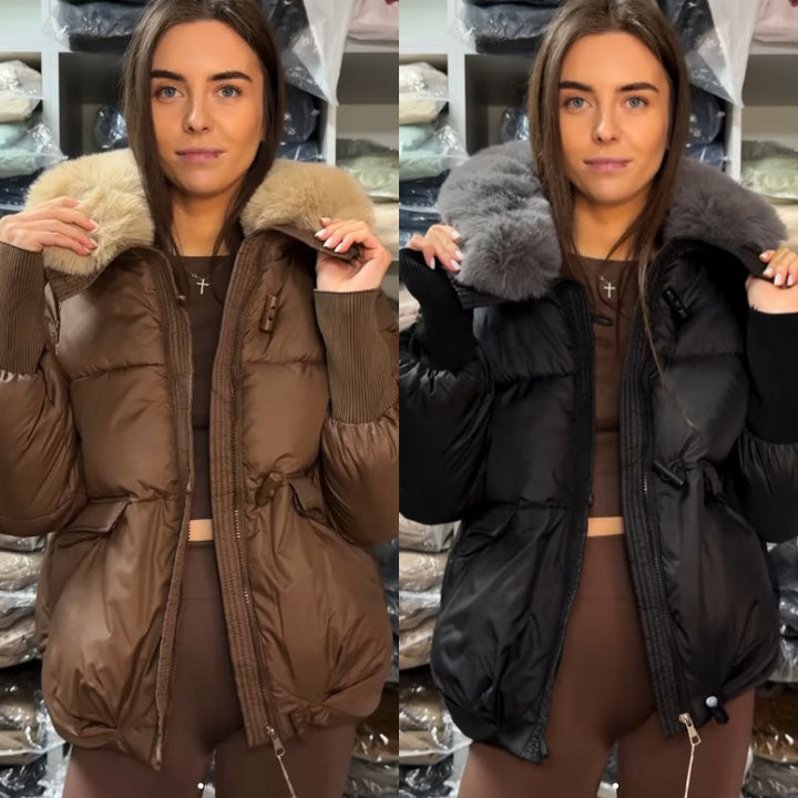 MARLIE™ | Veste luxueuse à col en fourrure