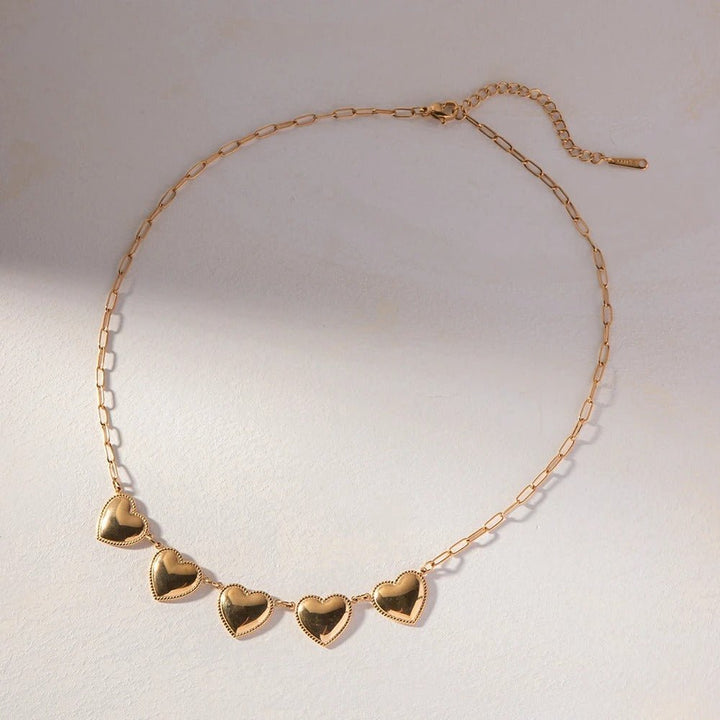 Golden Heart Link Necklace - Meliorae